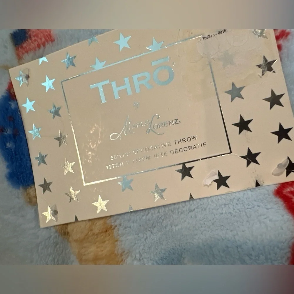 Thro By Marlo Lorenz 50”x70” Patriotic Plush Throw Blanket 4th Of July New